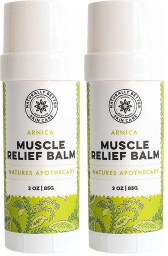 [BRSREAL3AF7RGYLV] All-Natural Arnica Muscle Balm - Plant-Based Topical Swelling and bruising Relief | Essential Oils & Menthol soothes and Cools Sore Muscles, Hypoallergenic & Paraben-Free, Made in USA (Pack of 2)