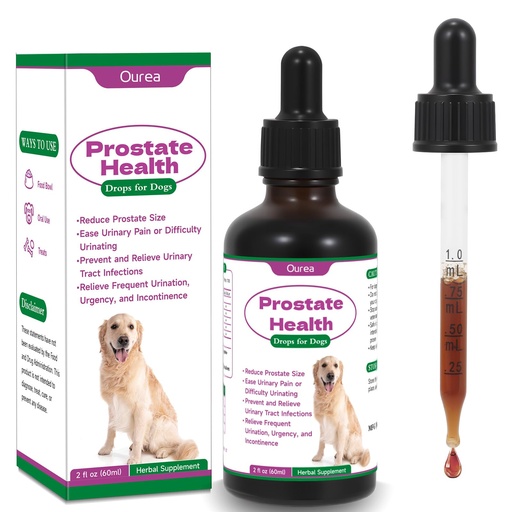 [BRSREYYRAADQOETX] Prostate Health Drops for Dogs, Relieves Enlarged Prostate, Supports Urinary Tract Health Bladder Normal Frequency, Enhances Overall Immune, Herbal Liquid Supplement for Senior and Intact Male Dogs