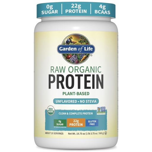 [BRSRYYA6AEAQIFLB] Garden of Life Organic Vegan Protein Powder, Plant Based & BCAAs, Organic Protein Powder with Probiotics & Enzymes, Non-GMO, Gluten-Free Lactose Free 1.2 LB (Pack of 6)