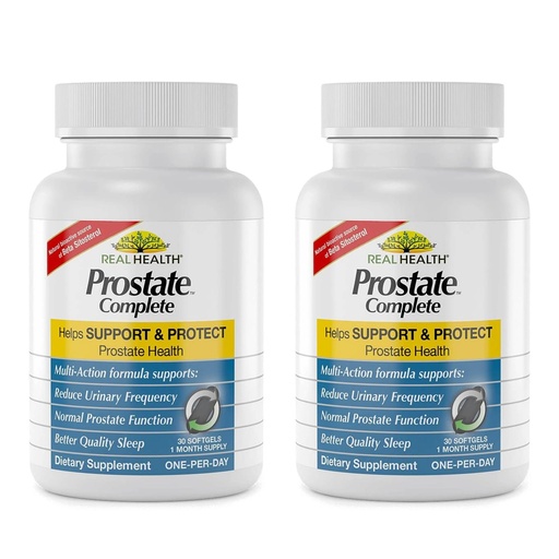 [BRSREFICAAGWOYLG] Real Health Prostate Complete - Prostate Health Supplements for Men, Saw Palmetto Formula for Healthy Bladder and Urinary Support, with Lycopene, Resveratrol, & Selenium - 30 Count (Pack of 2)