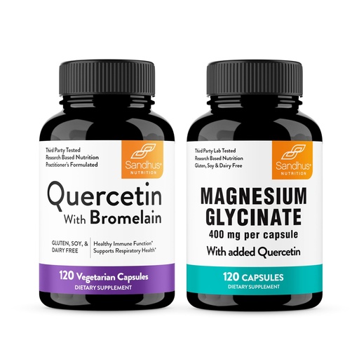 [BRSRABI5OV5AIHQV] Sandhu's Quercetin with Bromelain & Magnesium Glycinate Complex with Quercetin Capsules | Supports Immune, Muscle Health & Quality Sleep
