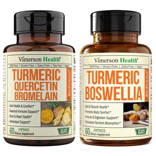 [BRSREZ3QDIFAIGQ2] Vimerson Health Quercetin with Bromelain & Boswellia Turmeric Supplement – Powerful Joint, Immune Support Duo