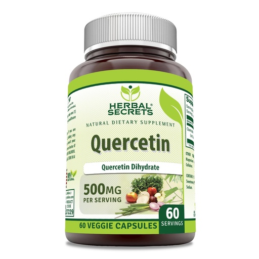 [BRSRACQECQMGK3T4] Herbal Secrets Quercetin 500 Mg Supplement | Non-GMO | Gluten-Free | Made in USA (1 Pack, 60 Count)
