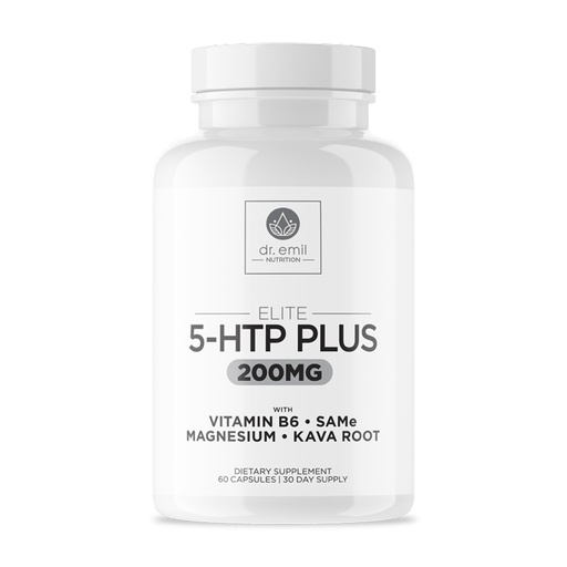 [BRSROGD7OF6WKE35] 200 MG 5-HTP Elite with Kava Root Extract, Magnesium & SAM-e to Maintain Normal Healthy Sleep & Create a Sense of Wellbeing - 5HTP Supplement with Vitamin B6 - 60 Capsules, 30 Servings