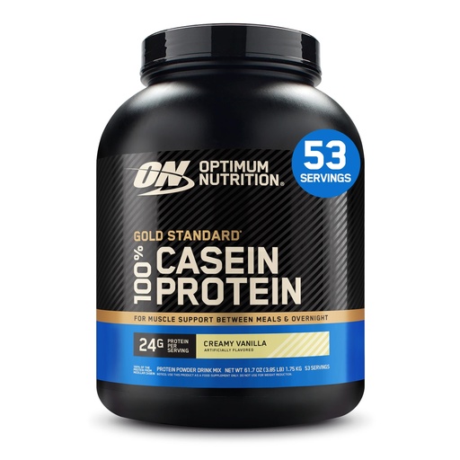 [BRSWIYANDIBWIFYZ] Optimum Nutrition Gold Standard 100% Micellar Casein Protein Powder, Slow Digesting, Helps Keep You Full, Overnight Muscle Recovery, Creamy Vanilla, 4 Pound (Packaging May Vary)