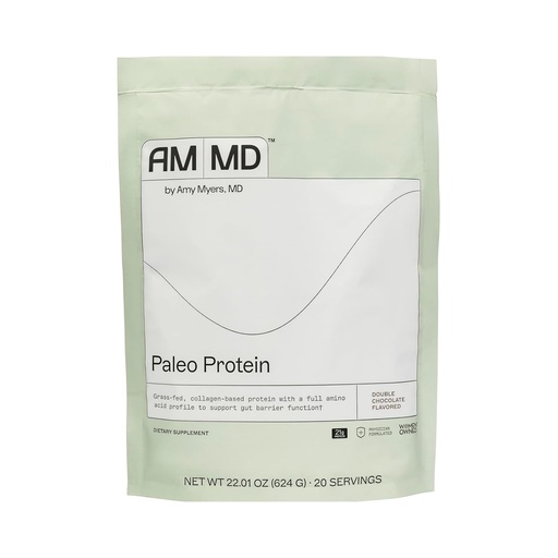 [BRSRAC3QDMNQ43I4] Amy Myers MD Paleo Protein Powder - Double Chocolate, 20 Servings - Collagen-Based Gut Function Support - Gluten-Free & Non-Dairy Protein Supplement