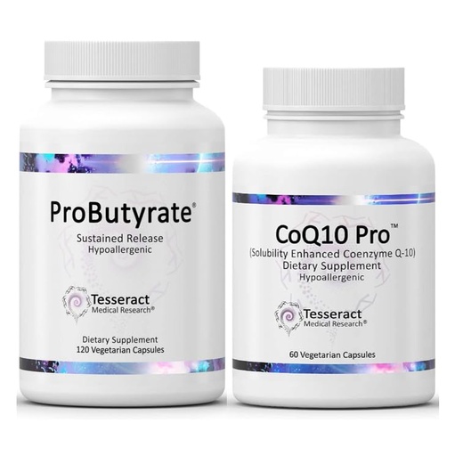 [BRSROYYECFYRSEL2] Tesseract Medical Research ProButyrate Gut Health Supplement, Butyric Acid Complex & CoQ10 Pro, Coenzyme Q10 for Health, Muscle Health and Cellular Energy Production