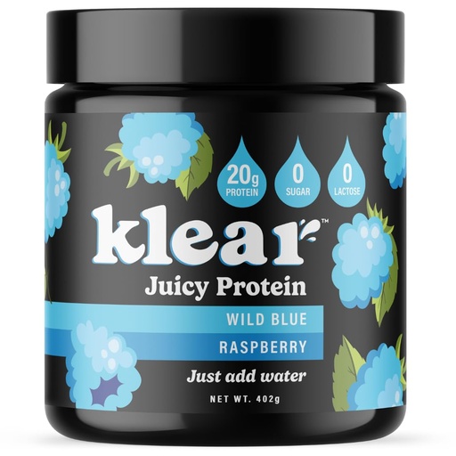 [BRSRAAIBABYGO3Q2] Klear - Clear Protein Powder Wild Blue Raspberry Lactose-Free Protein Powder 20g Protein Whey Isolate 0 Sugar 16 Servings Keto-Friendly Protein Isolate Mix Water Shake for Clear Protein Drink