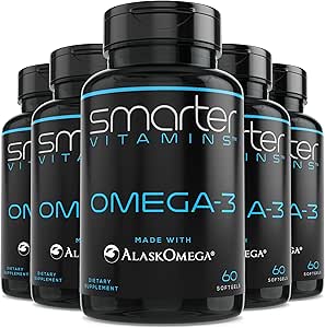 [BRSRMAIEPIORGEYU] (5 Pack) Smarter Omega 3 Fish Oil, Berry Flavor, Burpless, Tasteless, 2000mg, Potent Triple Strength DHA EPA Brain Omega-3, Made with AlaskOmega®