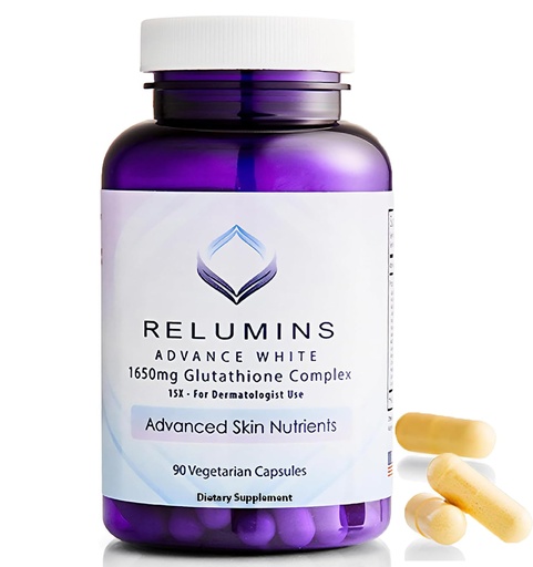 [BRSW22QLCIIRSCT7] Relumins L-Glutathione Complex 1650mg - Antioxidant Support with Alpha Lipoic Acid, NAC, L-Methionine & Vitamin E for Skin Health, Made in USA, Summer Glow Skin - 90 Vegetarian Capsules