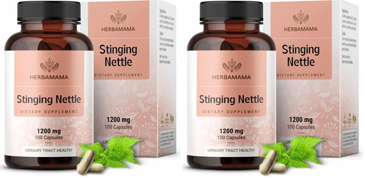 [BRSREAAHCB4GMCTV] HERBAMAMA Stinging Nettle Capsules - 1200mg Stinging Nettle Root Extract for Urinary Tract Support - Vegan, Non-GMO Urtica Dioica Supplement (Pack of 2)