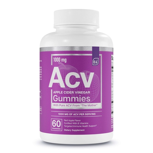 [BRSWYZQ5OQIBUYI4] Essential Elements Apple Cider Vinegar Gummies from The Mother - Naturally-Sourced, Vegan ACV with Folic Acid and Vitamin B6 & B12 60 Count