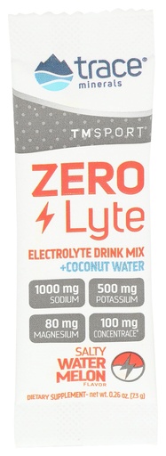 [BRSRAYYKCEGWYCTF] Trace Minerals Research Salty Watermelon Zerolyte Drink Mix Sgl, 0.26 OZ