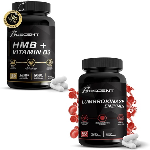[BRSRAGD5CRYBQ2D6] HMB & Lumbrokinase Muscle & Digestive Enzyme Combo