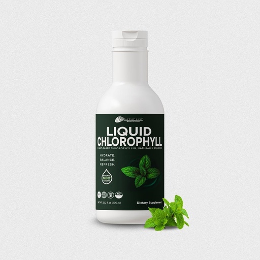 [BRSRGBI2AUNRAAYZ] Liquid Chlorophyll – 20.2 fl oz (600 mL) – Natural Mint Flavor – Plant-Based Chlorophyllin Supplement – Supports Daily Energy, Hydration & Digestive Health – 60 Servings – No Sugar, Non-GMO
