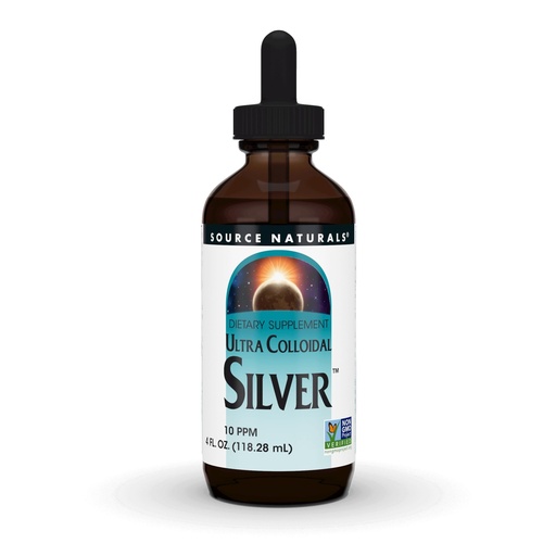 [BRSWIYTYO4PBAC3E] Source Naturals Ultra Colloidal Silver - Liquid Supplement for Immune System Support - 10 ppm - 4 oz