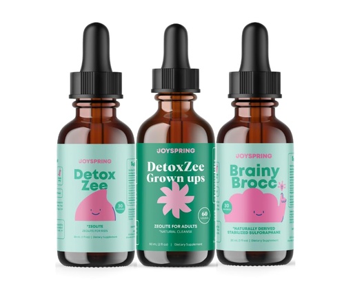 [BRSRGGQTBABAY3TP] JoySpring Bright Brain + Balanced Body Bundle – DetoxZee Grownups & BrainyBrocc Liquid Drops – Daily Routine Support for Kids & Adults