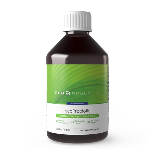 [BRSWYFQEDMGROEQZ] EcoNugenics ecoProbiotic: Probiotic & Prebiotic Supplement for Women & Men w/ 19 Digestive Herbs – Supports the Microbiome & Gut Health + Immune Function – Live Fermented Liquid Vegan Formula (17 oz)