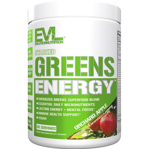 [BRSRMGQRAUFGAG3A] Evlution Greens and Superfoods Energy Drink Powder - EVL Super Greens Powder Smoothie Mix with Caffeine Spirulina Chlorella and Wheat Grass - Vegan - for Energy Focus and Immunity