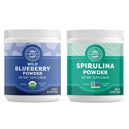 [BRSREFL4DIMWKEIY] Vimergy Wild Blueberry (250g) & Spirulina Powder (250g) Kit