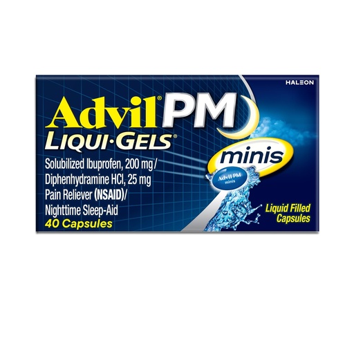 [BRSRAAQEAECGC3DL] Advil PM Liqui-Gels Minis, 40 Liquid Filled Capsules