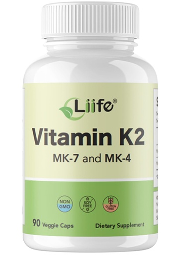[BRSREBT7DMIQ4G3X] LIIFE Vitamin K2 600mcg Supplement with MK-7 100mcg & MK-4 500mcg,90 Vegetable Capsules for Bone & Cardiovascular Health | Non-GMO & Gluten Free