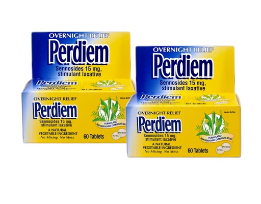 [BRSWKEAFO56RAYLE] Perdiem Sennosides Stimulant Laxative Pills, Overnight Relief, 60-Count Bottles (Pack of 2) by Perdiem