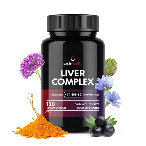 [BRSWGZIFPMJRUYDO] Liver Support Capsules High Strength - 13 Essential Natural Ingredients for Healthy Liver Function - Premium Liver Supplement - 120 Vegan Liver Pro Care Tablets - 8 Weeks Usage - UK Made Sash Vitality