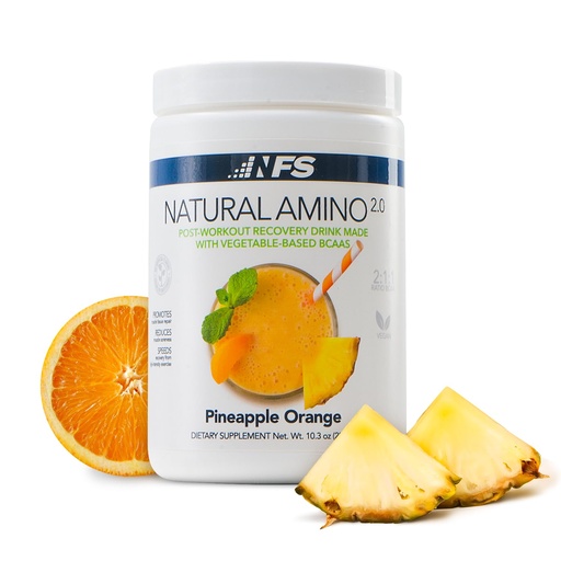 [BRSRMHYFCEHBMA3G] NF Sports Natural Amino. 2:1:1 BCAAs Amino Acids Powder. BCAA Energy Pre Workout Powder for Muscle Recovery. Keto Friendly, Vegan, No Artificial Flavors (25 Servings, Orange Pineapple)