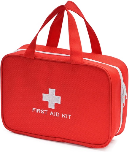 [BRSROZY3OQBRG3LP] Compact Empty First Aid Kit Bag Emergency Trauma Medical Pouch Travel Medicine Organizer Bag for Home, Camping, Traveling, Car (Red)