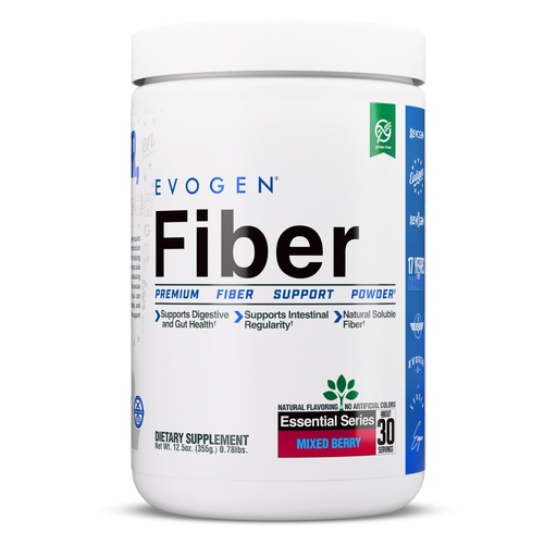 [BRSREELQOEFB6HLD] Evogen Fiber - Premium Fiber Powder Supplement | No Bloat, Constipation & Gut Health Support | Natural Mixed Berry | 30 Servings