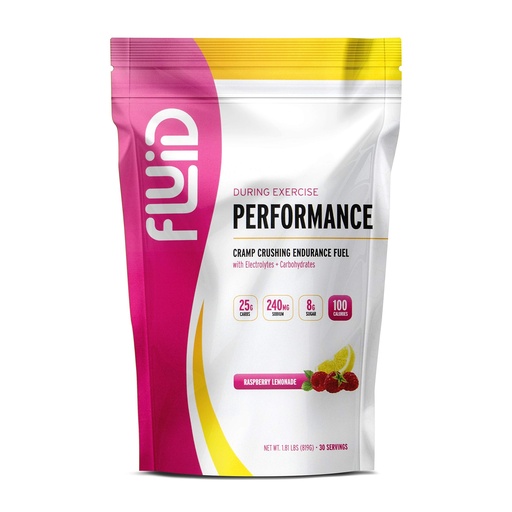 [BRSWIZDROQHWME3E] Fluid Performance - Low Sugar Endurance Fuel Sports Drink Mix with Electrolytes, All Natural Ingredients, Gluten-Free for Before or During Exercise (Raspberry Lemonade, 30 Serving)
