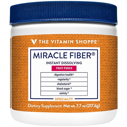 [BRSWYCYDBYJWYA32] The Vitamin Shoppe Miracle Fiber Powder for Digestive Health Support - Fruit Punch (7.7 oz. /34 Servings)