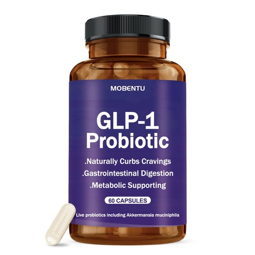 [BRSRYYYCC4BAG33D] GLP-1 Probiotic with Akkermansia, GLP-1 Supplement with 500M AFU Multi-Strain Probiotic, Improve GLP-1 Levels & Overall Wellness, Digestive & Gut Health for Women & Men - 60 Capsule