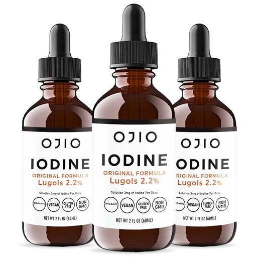 [BRSROGD5OAORYETL] Lugols Iodine Solution 2% - 1 Year Supply - High Potency Liquid Oral Iodine Drops with Superior Absorption – Improves Overall Health & Energy for Women, Men, Kids - 2 fl Oz (Pack of 3)