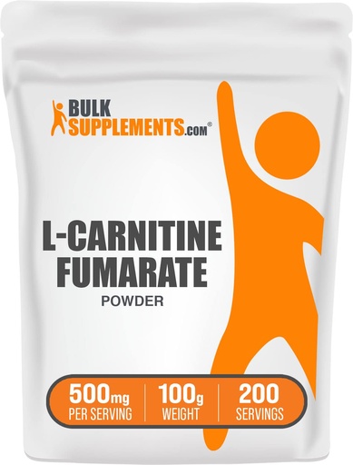 [BRSWKZT6A4DBAALM] BulkSupplements.com L-Carnitine Fumarate Powder - Carnitine Supplement, Sports Nutrition, L-Carnitine 500mg - Gluten Free, 500mg per Serving, Gluten Free, 100g (3.5 oz) (Pack of 1)