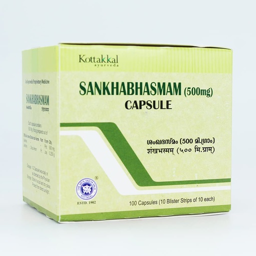 [BRSREGQPDENBSDYV] Kottakkal Sankha Bhasmam Capsule 500mg