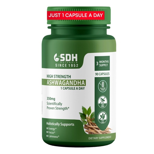 [BRSRE2Y7CN7GCAL7] SDH Ashwagandha Capsules (3500mg) | Ashwagandha Capsules | Natural Energy Support Supplement | Vegan | Just 1 Caps a Day | 90 Caps (3 Mon Supply)