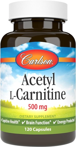 [BRSWIYILCUAAE23U] Carlson Labs Acetyl L-Carnitine, 500mg, 120 Capsules