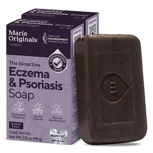 [BRSWY2YDABYAEFDD] Marie Originals Eczema Face Soap Body Wash Bar – All Natural Psoriasis, Dermatitis Treatment for Dry Itchy Flaky Skin Relief – Gentle Detoxifying, Healing, Anti-Itch, Cleansing Skincare (Pack of 2)
