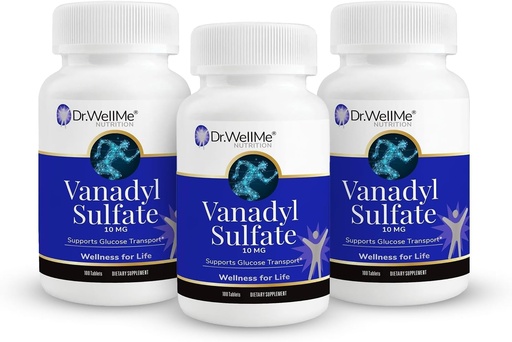 [BRSRAGL3O56WY33P] Dr.WellMe Nutrition Vanadyl Sulfate Supplement 10 mg, Maintains Healthy Blood Sugar Level, 100 Tablets, Pack of 3