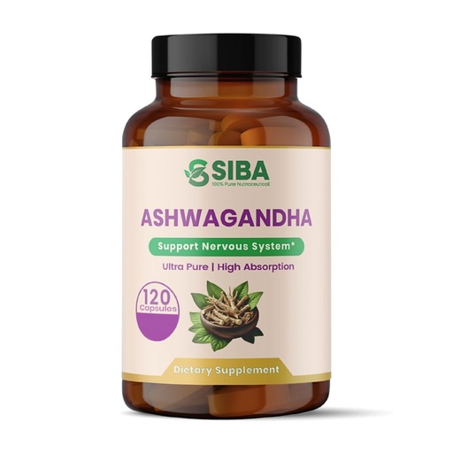 [BRSRAAIOCJ5WYCD2] SIBA Ashwagandha Root Extract 1000 mg per Serving | 120 Capsules | Adaptogen Supplement for Daily Calm, Mood & Energy Support | Vegan