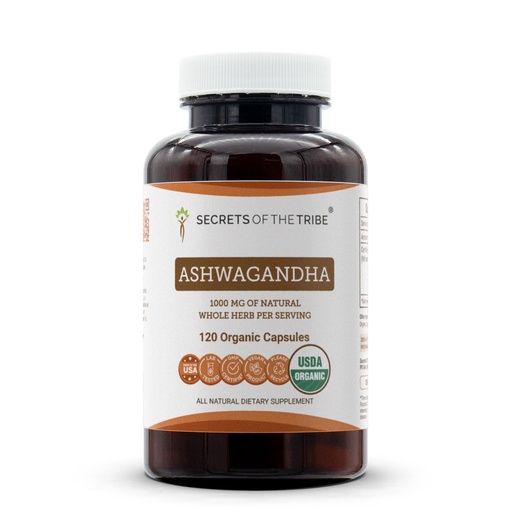 [BRSRAAIDCBYA4DY2] Secrets of the Tribe Ashwagandha USDA Organic Capsules | Certified Organic Vegetarian Capsules, Herbal Dietary Supplement | Withania somnifera Dried Root (120 Count)