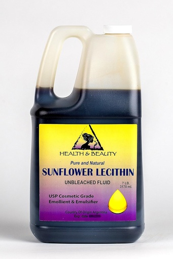 [BRSWGYAKOYGROHI6] Lecithin Sunflower Unbleached Fluid Liquid Emulsifier Emollient Stabilizer Pure 128 oz, 7 LB, 1 gal
