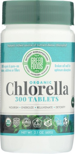 [BRSWIYAHAQBRGDAZ] Green Foods Organic Chlorella 200 Mg, 2.1 ounce, 300 Count
