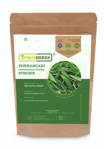 [BRSWGZT6CIHBAA36] Foodherbs Ponnangani Powder | 200 GMS / 0.44 Lbs | Alternanthera Sessilis | Sessile Joyweed