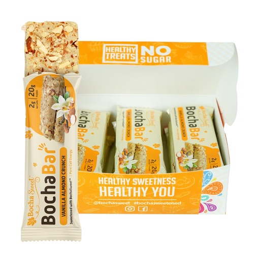 [BRSWGFT6BEORYEIU] BochaSweet Keto Protein Bar, Vanilla Almond Crunch BochaBar, 20g Grass Fed Collagen, Low Carb, Keto-Friendly, Gluten Free, 12 Count