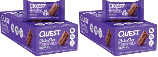 [BRSRGGQKCEAWA3T6] Quest Nutrition Bake Shop, Chocolate Brownies, 10g Protein, 2g Net Carbs, 1g Sugar, Protein Snack, (Pack of 20)