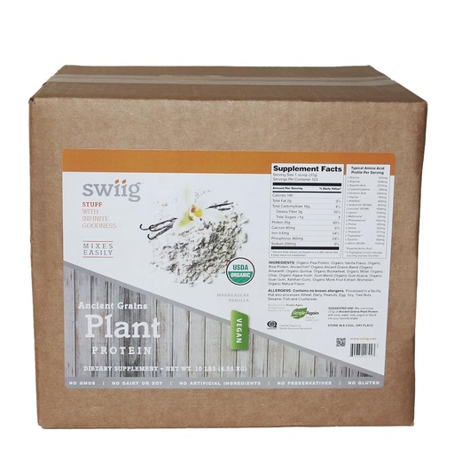 [BRSROGQHOUBBGGYV] swiig Madagascar Vanilla Ancient Grains Plant Protein - 10lb