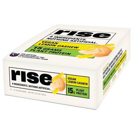 [BRSWIGQPDJ4Q2CT2] Rise Pea Protein Bar - Vegan Lemon Cashew | Breakfast Bar & Protein Snack 15g Protein Just 3 Whole Food Ingredients Non-GMO Gluten-Free Soy Free
